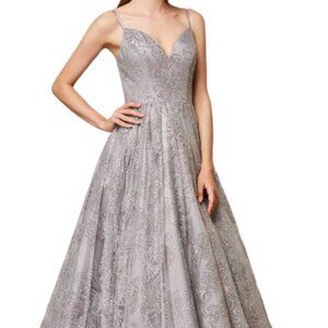 NWT J'Adore Dresses J18022 Prom Dress Gunmetal Size 4